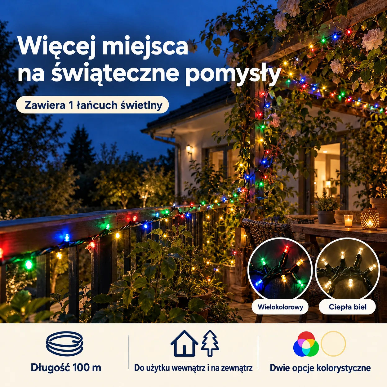 Łańcuch świetlny 100mLL na święta - Image 9