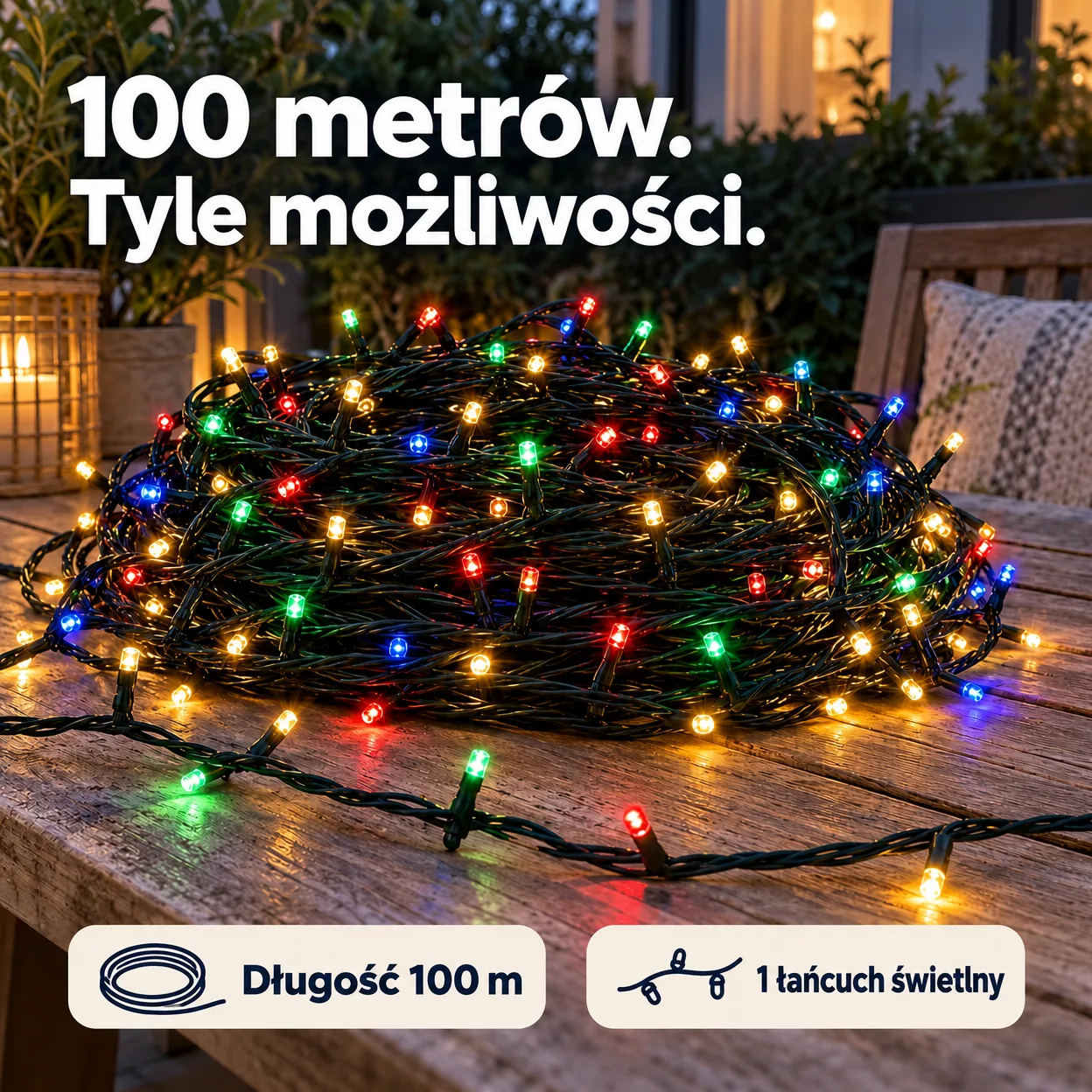 Łańcuch świetlny 100mLL na święta - Image 2