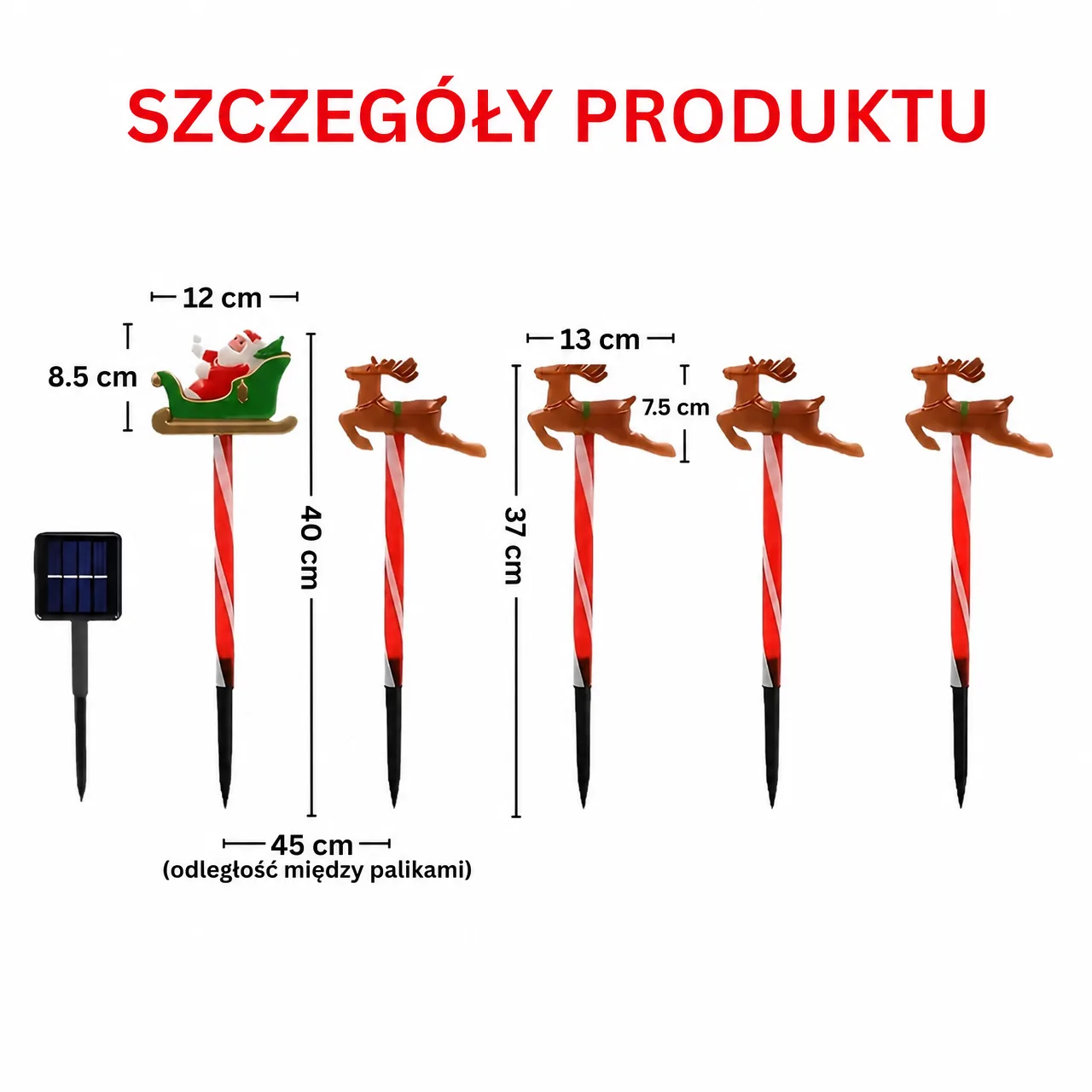 Bożonarodzeniowa dekoracja ogrodowa ze Świętym Mikołajem i reniferami, ReinDeers - Image 5