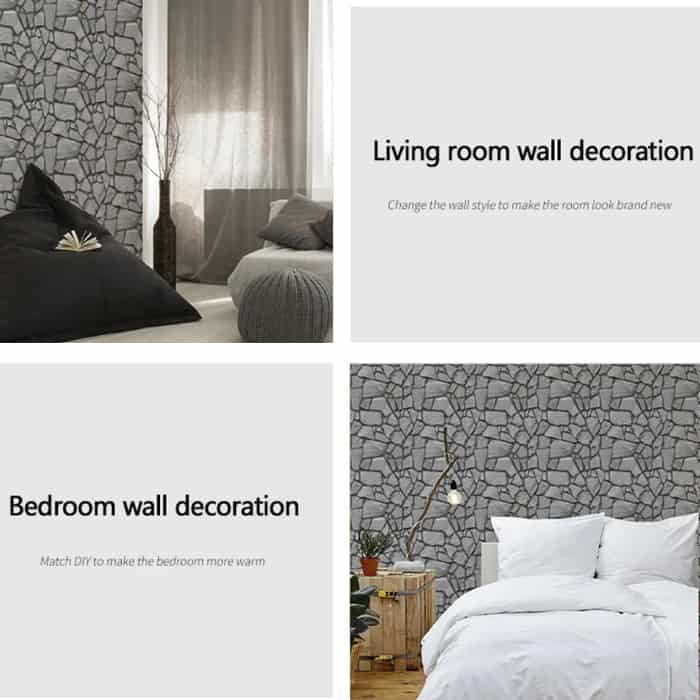 RocksWall, trójwymiarowe naklejki ścienne z efektem skały (10 szt.) (1+1 GRATIS) - Image 6