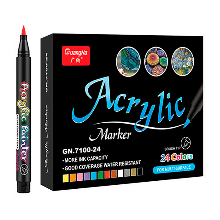 AcrylicMarkers, markery akrylowe (24 sztuki) - Image 1