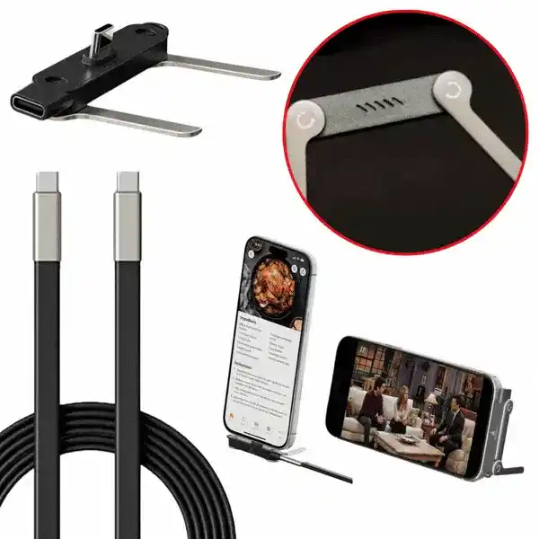 Kabel 2w1 do ładowania z podstawką na telefon, Bracky - Image 1