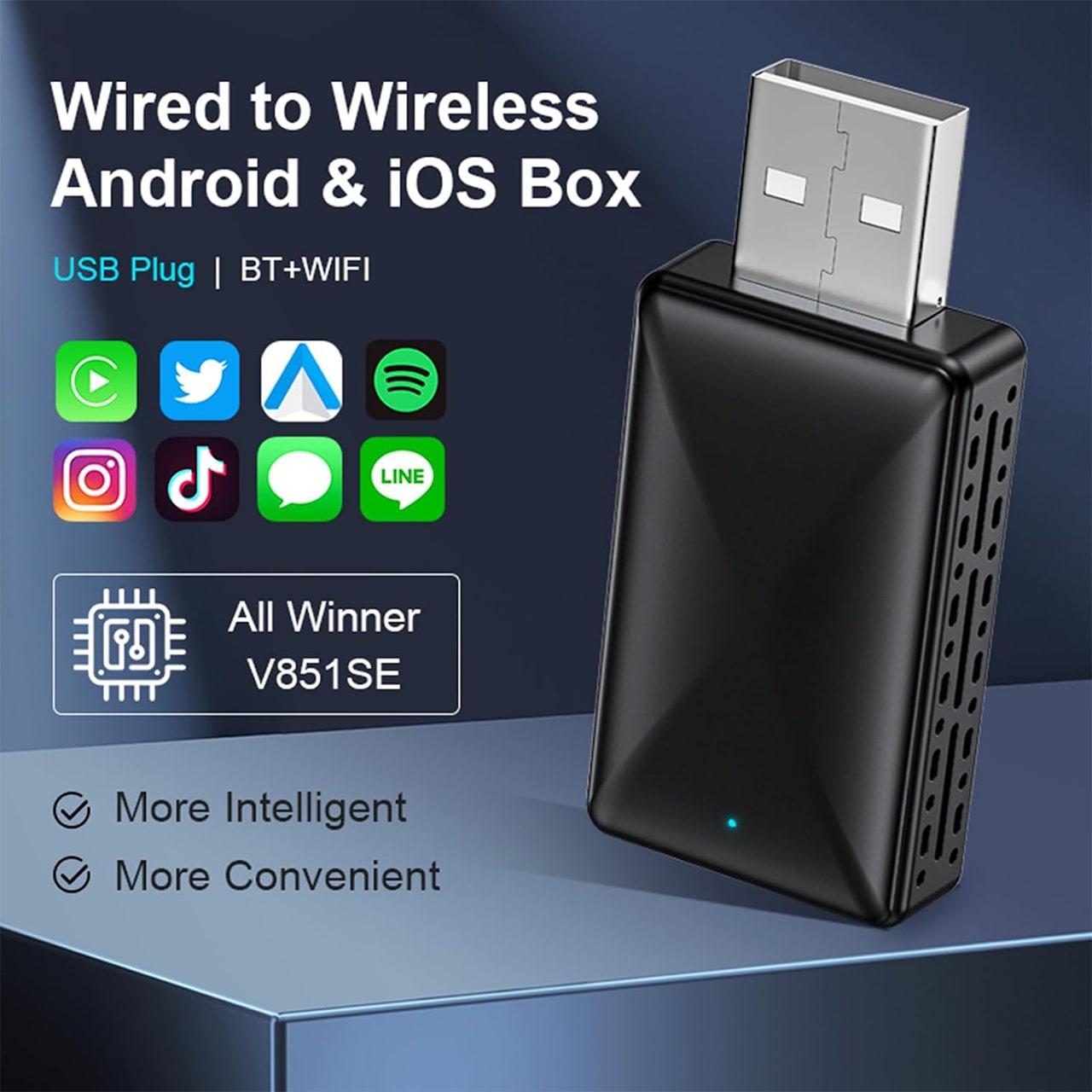 CarPlay, pendrive do bezprzewodowej łączności samochodowej z Apple CarPlay i Android Auto - Image 1