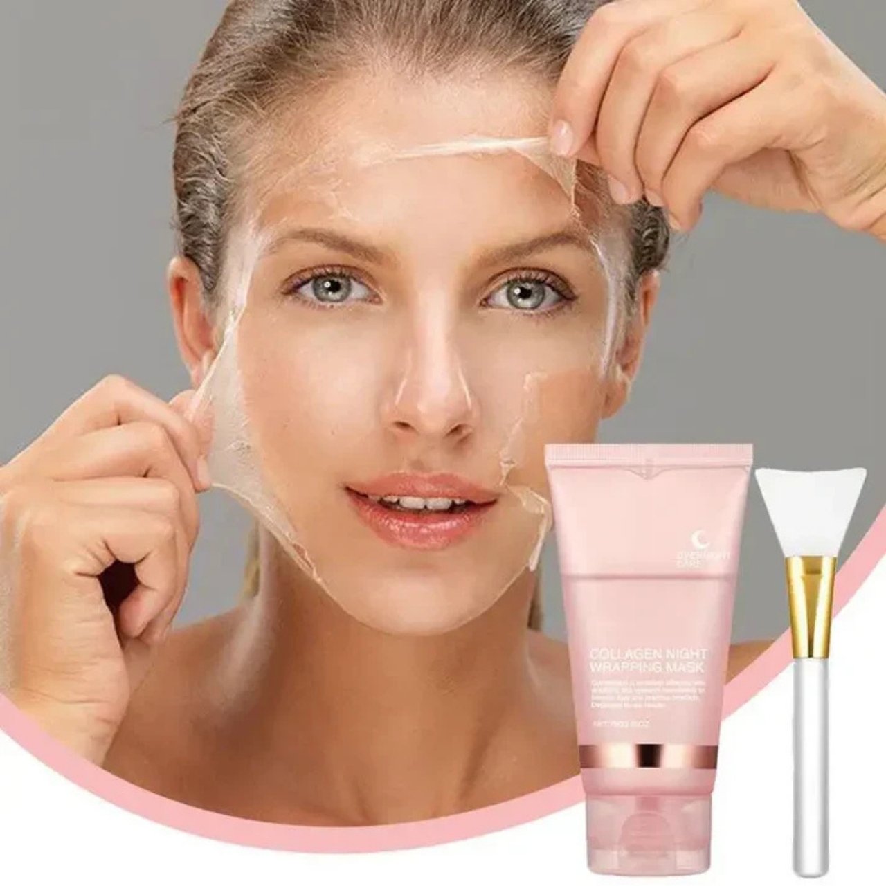 CollagenMask, kolagenowa maska do twarzy na noc typu peel-off (1+1 GRATIS) - Image 7