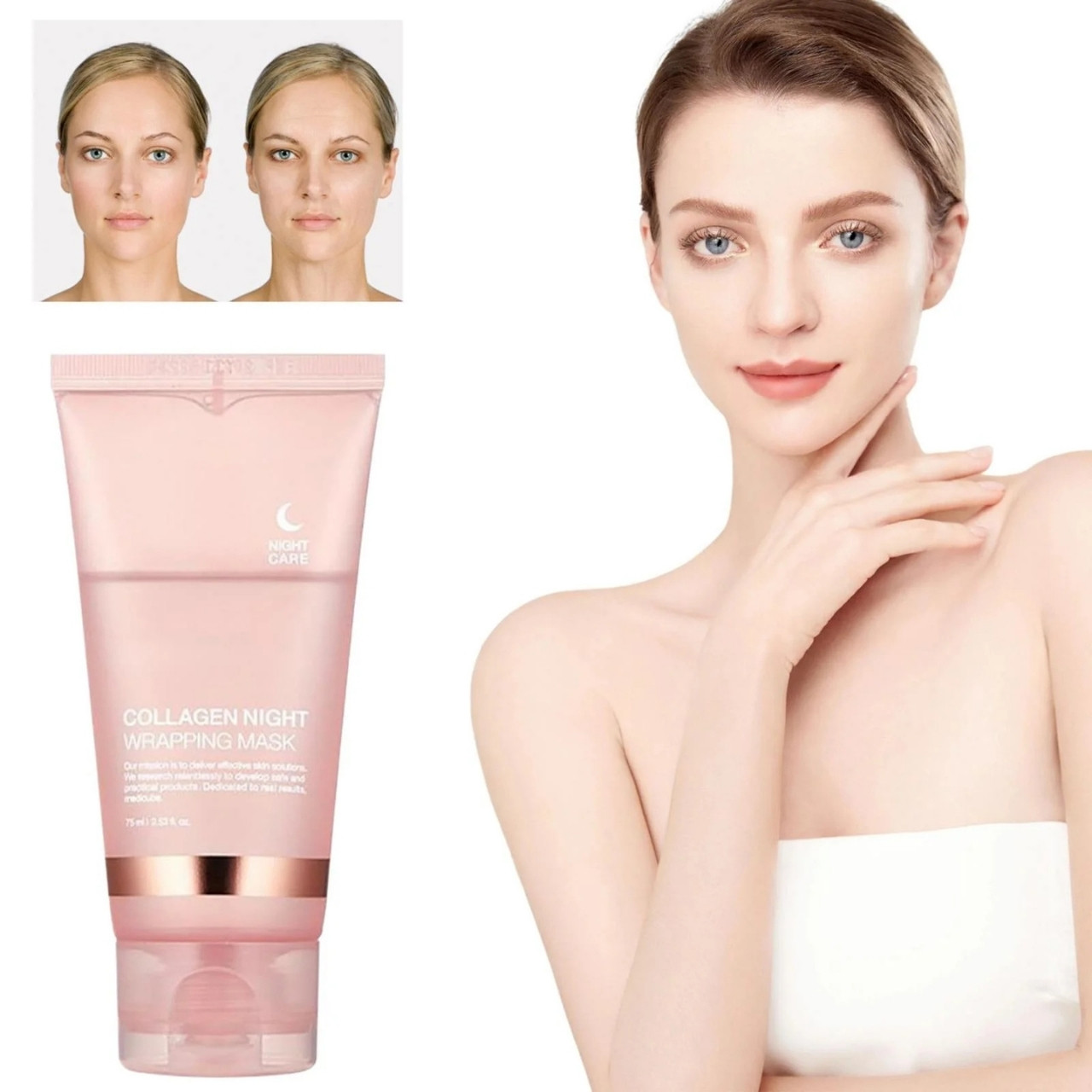 CollagenMask, kolagenowa maska do twarzy na noc typu peel-off (1+1 GRATIS) - Image 6