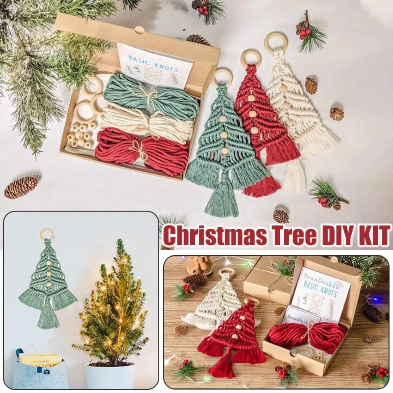CraftKit, zestaw do tworzenia ozdób świątecznych z makramy - Image 2