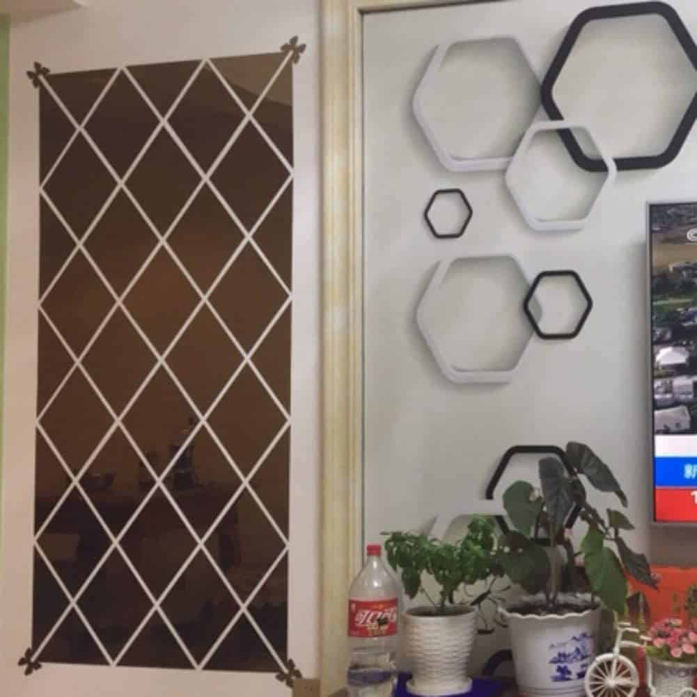 DiamondMirror, diamentowe naklejki lustrzane, które rozświetlą i rozjaśnią każde pomieszczenie (32 szt.) - Image 2