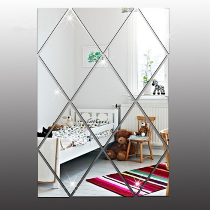 DiamondMirror, diamentowe naklejki lustrzane, które rozświetlą i rozjaśnią każde pomieszczenie (32 szt.) - Image 4
