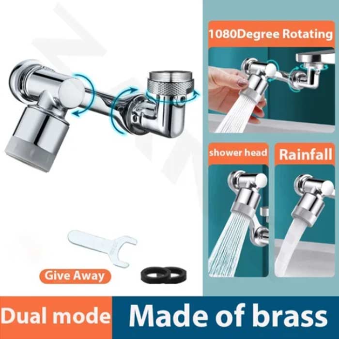 DualFaucet, przystawka do baterii, która może być obracana o 1080° i posiada 2 sposoby odprowadzania wody - Image 1