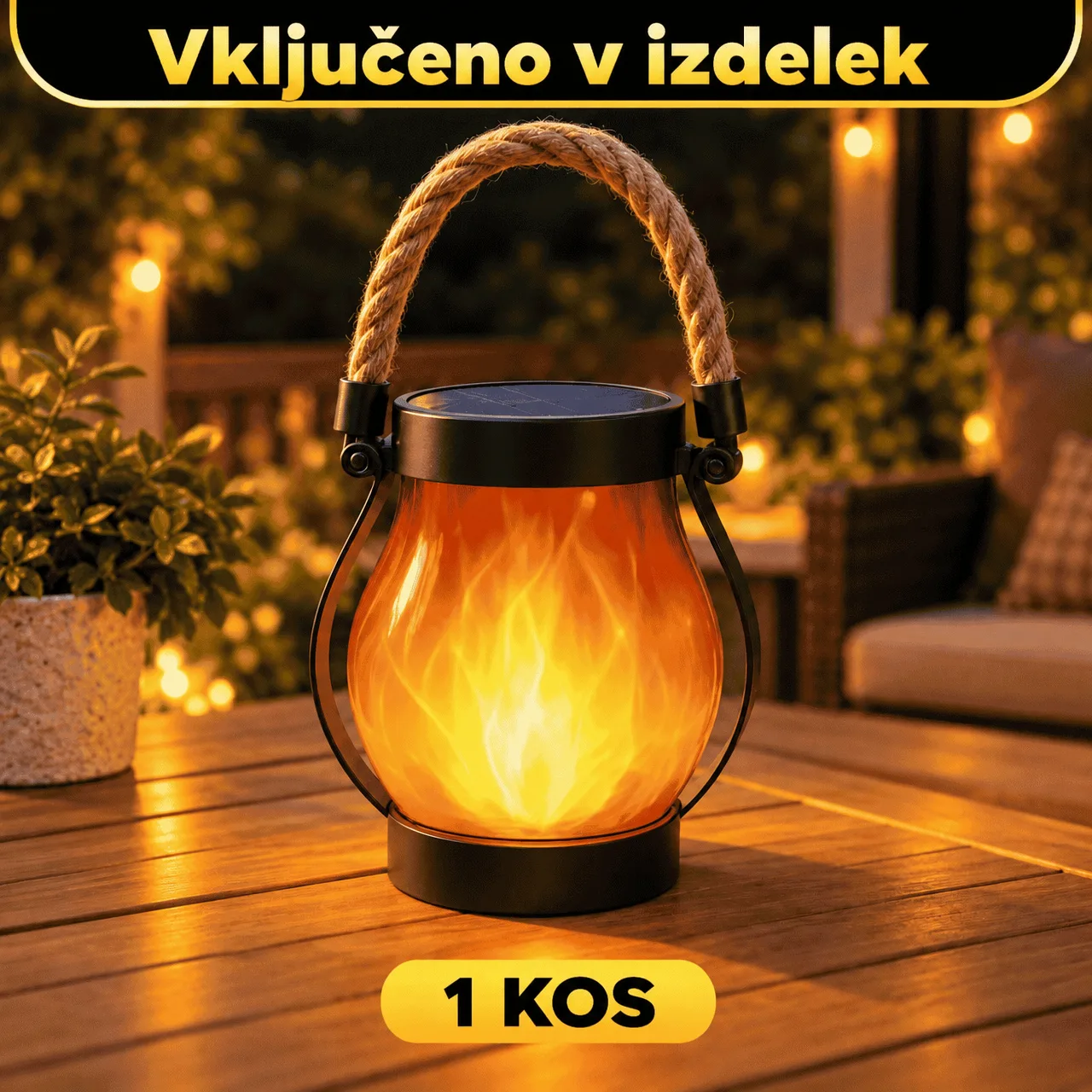 Latarnia solarna z efektem płomienia Flamy - Image 2