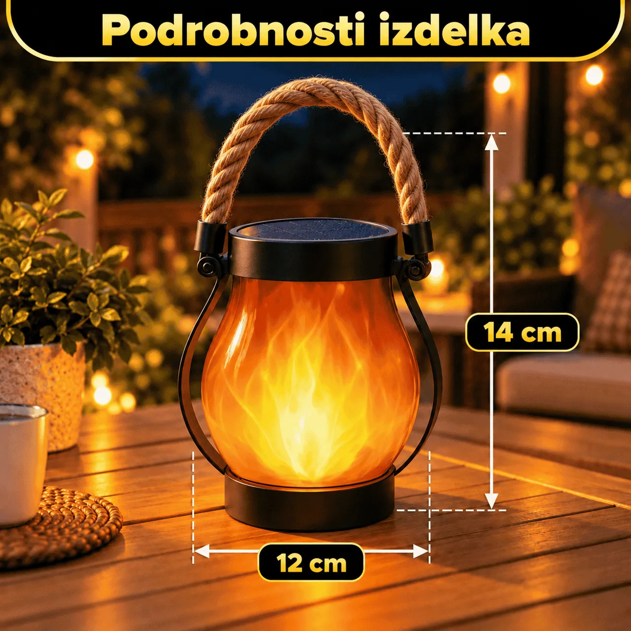 Latarnia solarna z efektem płomienia Flamy - Image 3