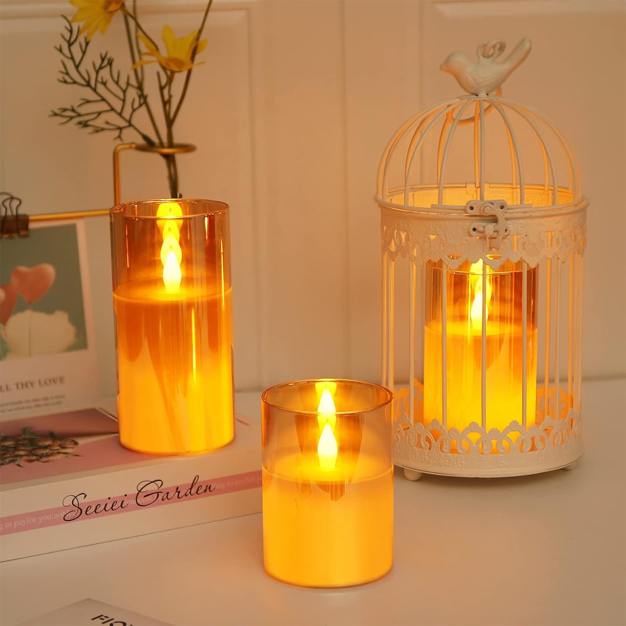 FlickCandles, zestaw eleganckich świec dekoracyjnych (3 sztuki) - Image 1