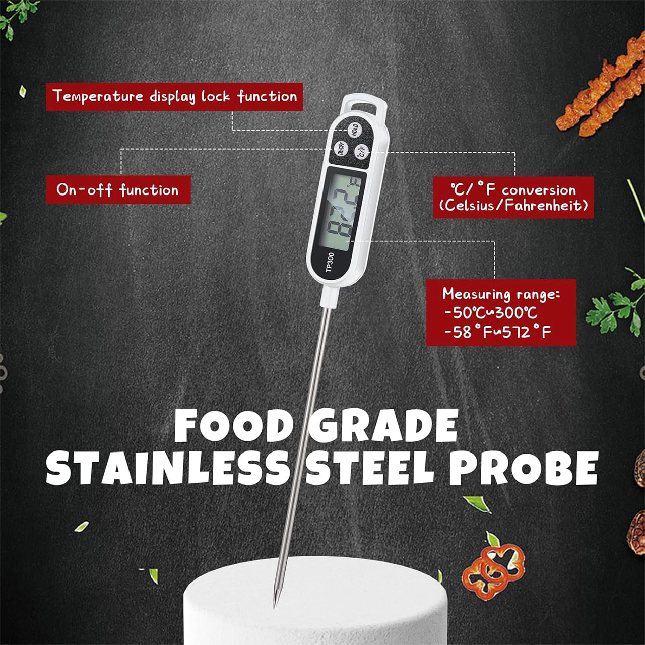 FoodMeter, elektroniczny cyfrowy termometr do pomiaru temperatury żywności i cieczy - Image 1