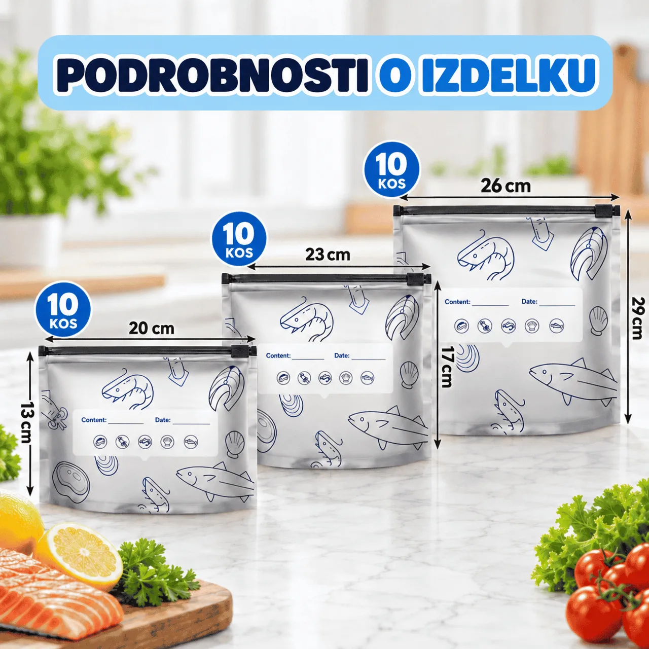 Woreczki do przechowywania żywności (30 szt.), FreshBags - Image 3