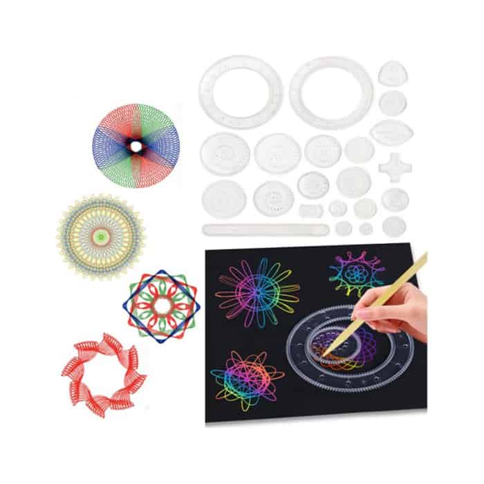 GeoArtKit, 27-częściowy zestaw rysunków z geometrycznymi spirografami - Image 1