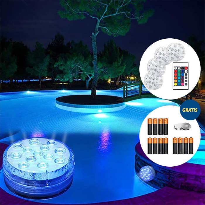GlowBundle, 4 wodoodporne światła LED + zestaw baterii - Image 8