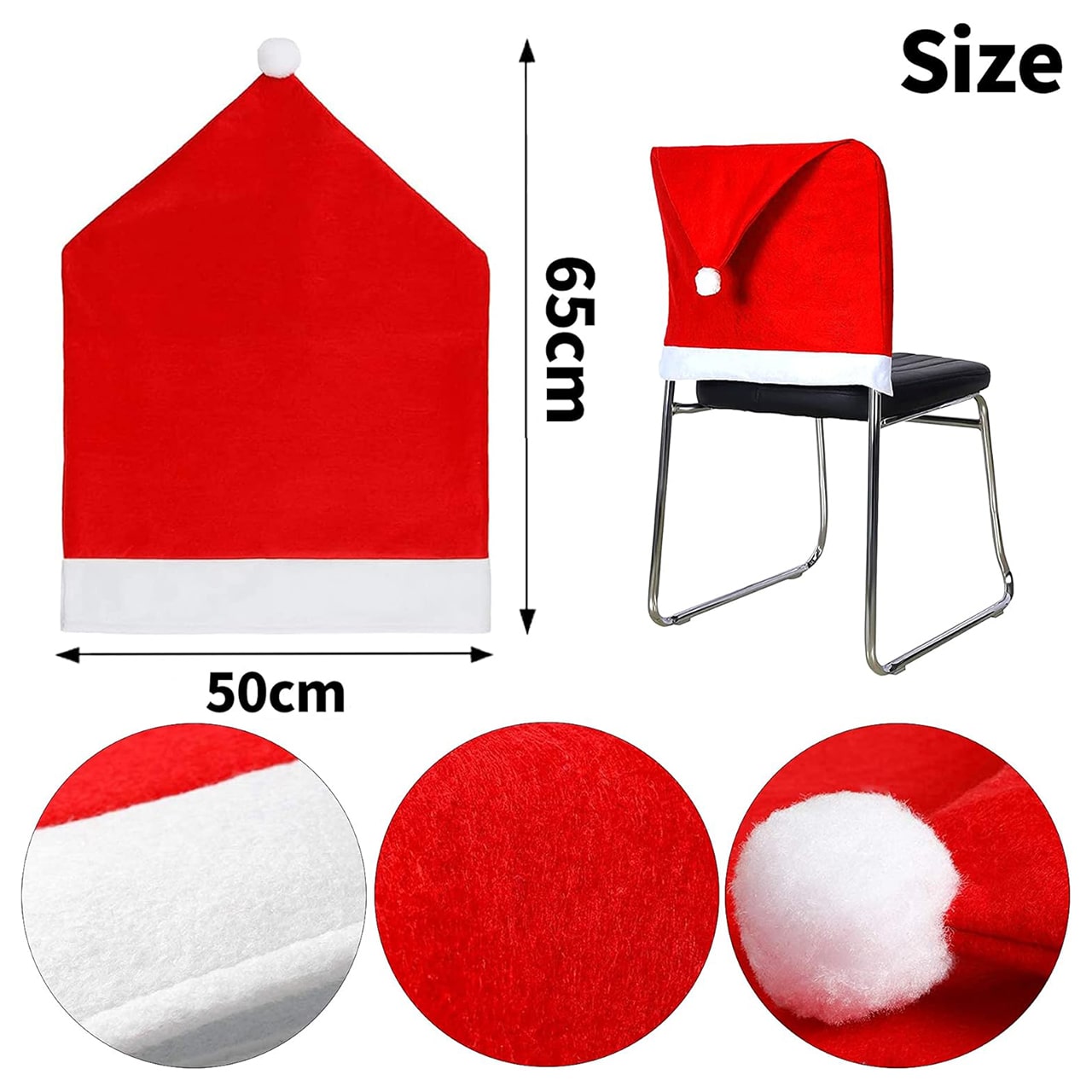 HatBundle, podkładka w kształcie czapki Mikołaja (20 sztuk) i świąteczny pokrowiec na krzesło (4 sztuki) - Image 4