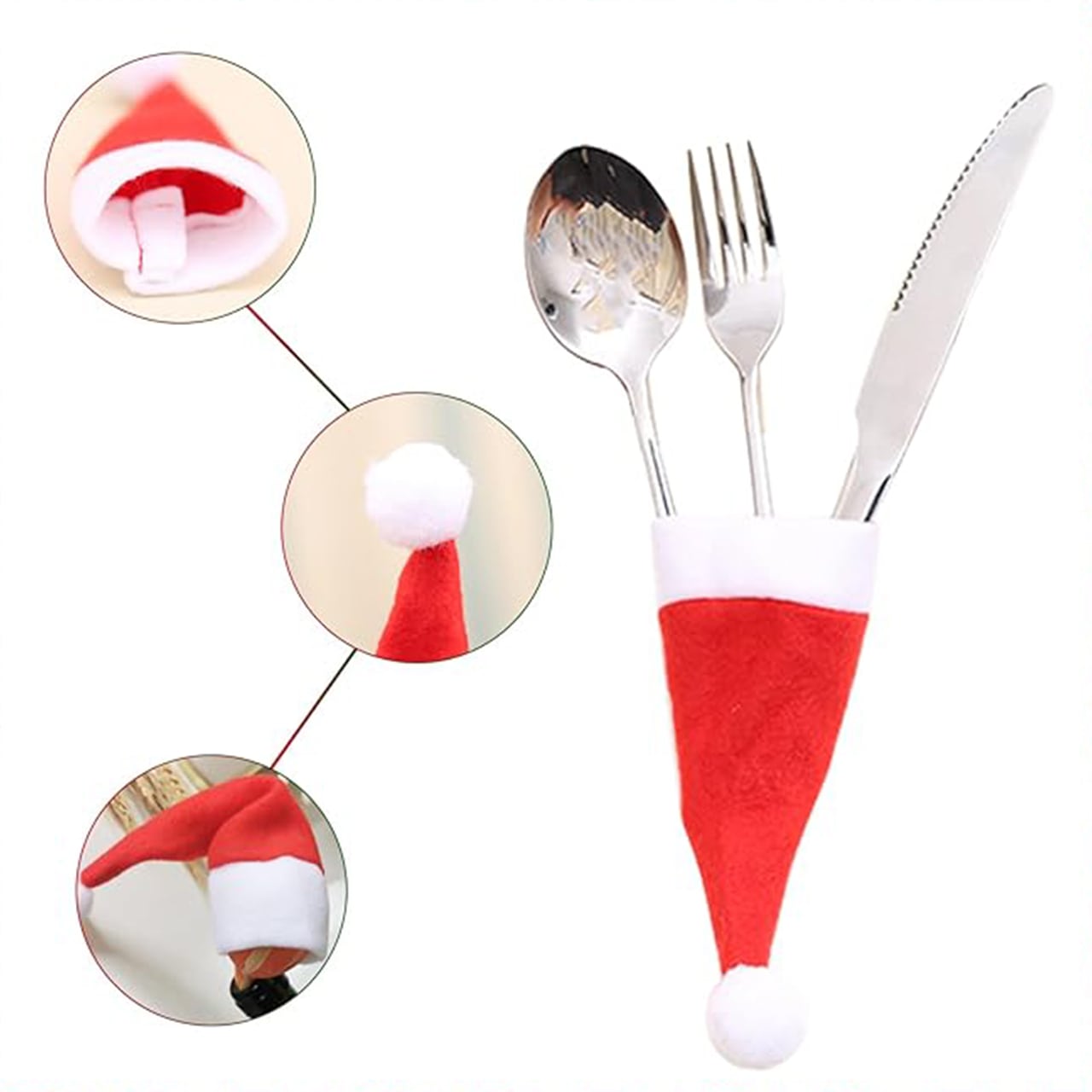 HatBundle, podkładka w kształcie czapki Mikołaja (20 sztuk) i świąteczny pokrowiec na krzesło (4 sztuki) - Image 7