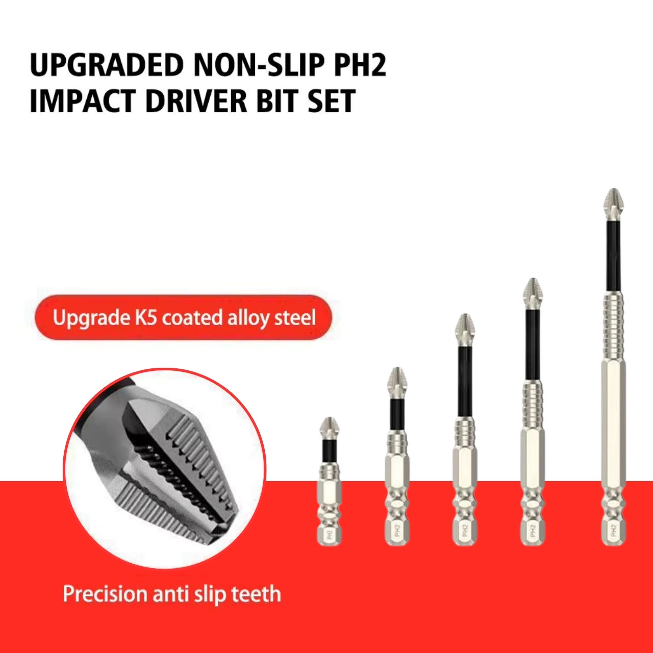 ImpactBits, zestaw 5 magnetycznych bitów wkrętakowych - Image 4