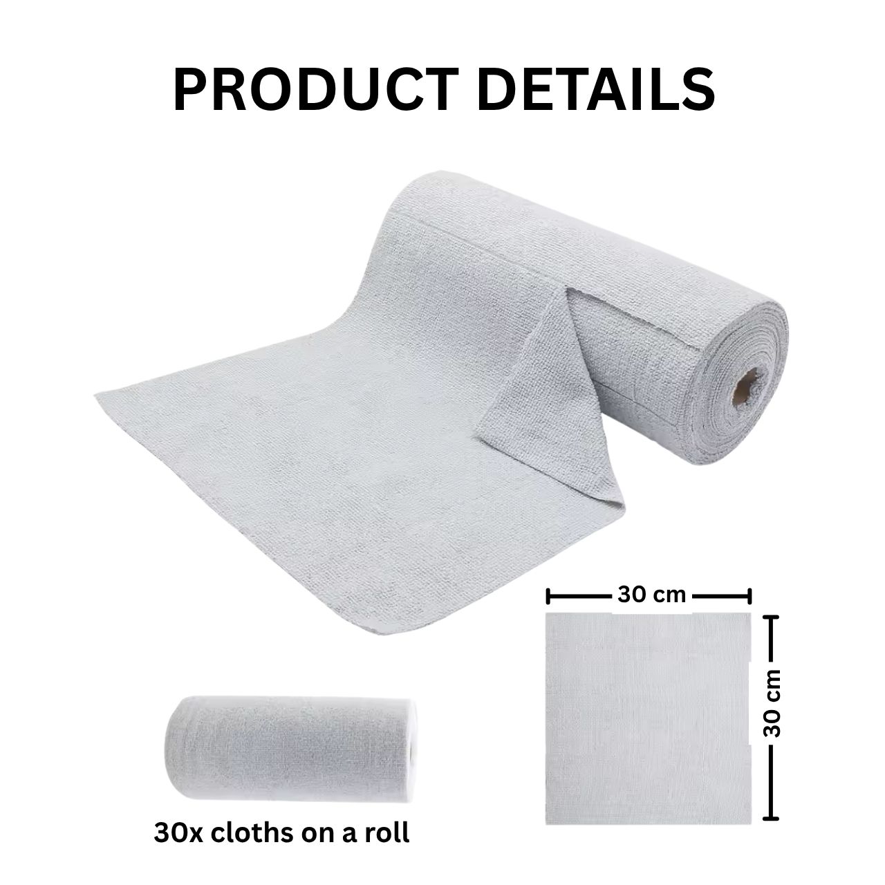 Ściereczki z mikrofibry do sprzątania w rolce (30 sztuk), KitchRoll - Image 7