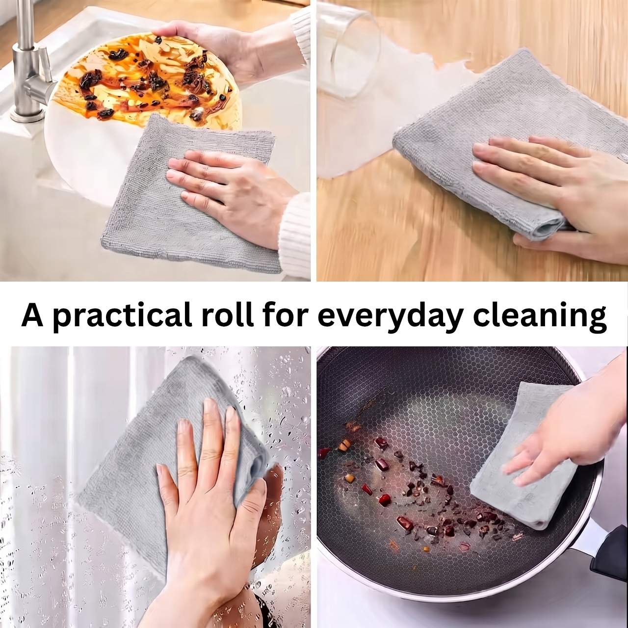 Ściereczki z mikrofibry do sprzątania w rolce (30 sztuk), KitchRoll - Image 9