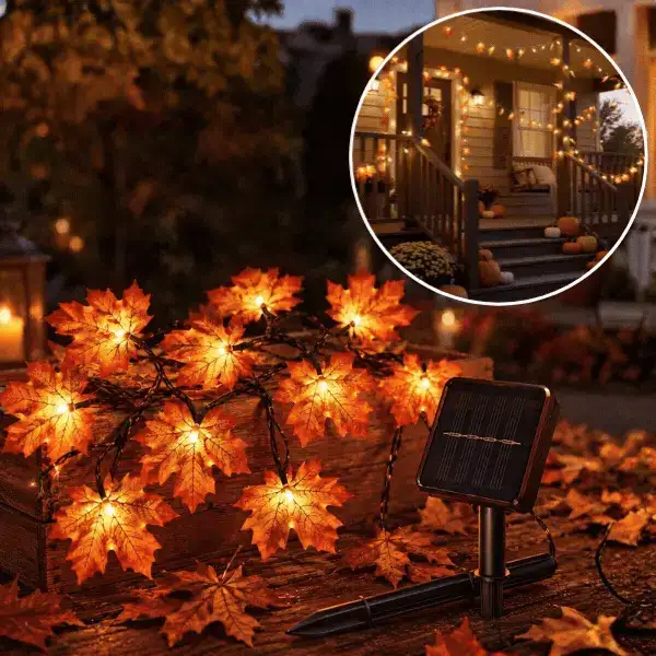 Solarna girlanda LED z jesiennymi liśćmi, MapleLeaf - Image 1
