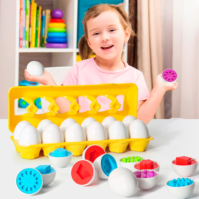 MatchingEggs, zabawka dydaktyczna - zestaw z pudełkiem i 12 jajkami - Image 6