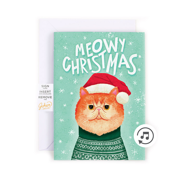 MeowCard, zabawna dźwiękowa kartka świąteczna z kotem - Image 1