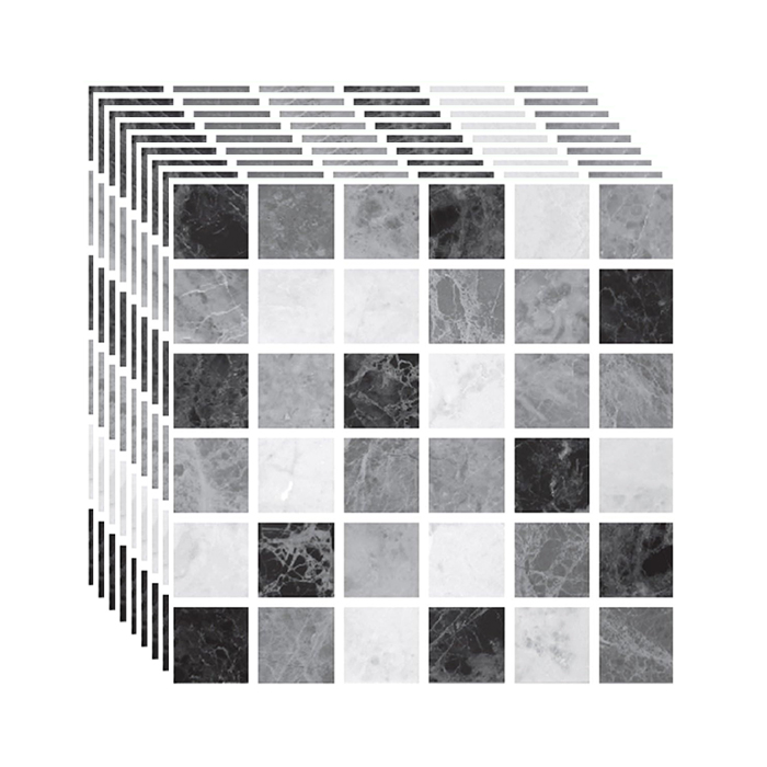MoroccanStone, samoprzylepne naklejki 3D na ścianę o wyglądzie mozaiki (20 sztuk) - Image 1