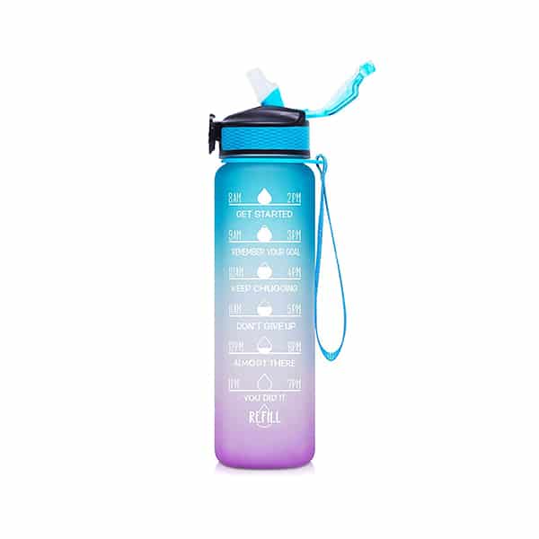 MotivationalBottle, butelka na wodę z motywacyjnymi cytatami i znacznikami czasu (1000 ml) - Image 1