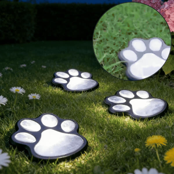 Solarne lampki LED w kształcie łapek, Paws - video