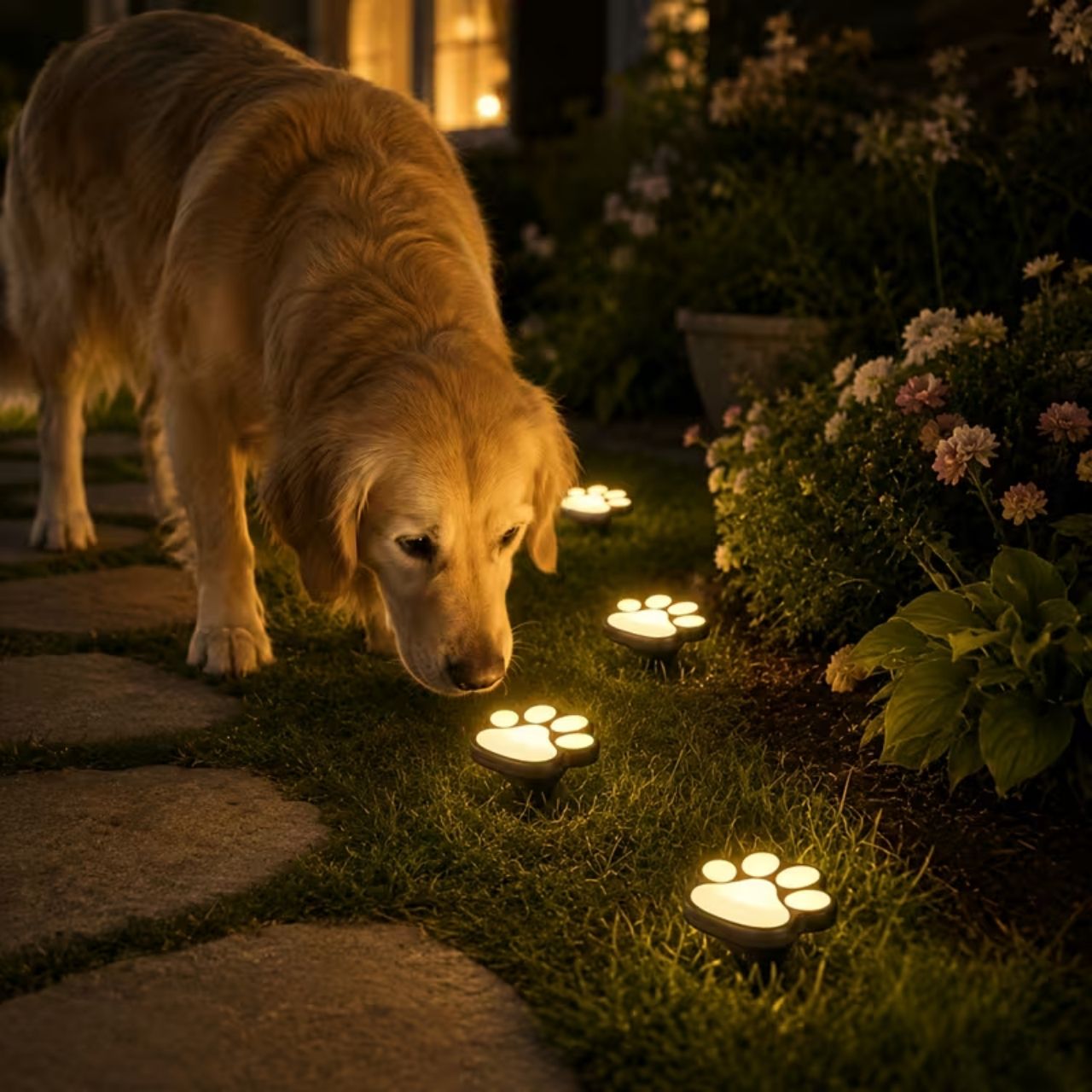 Solarne lampki LED w kształcie łapek, Paws - Image 2