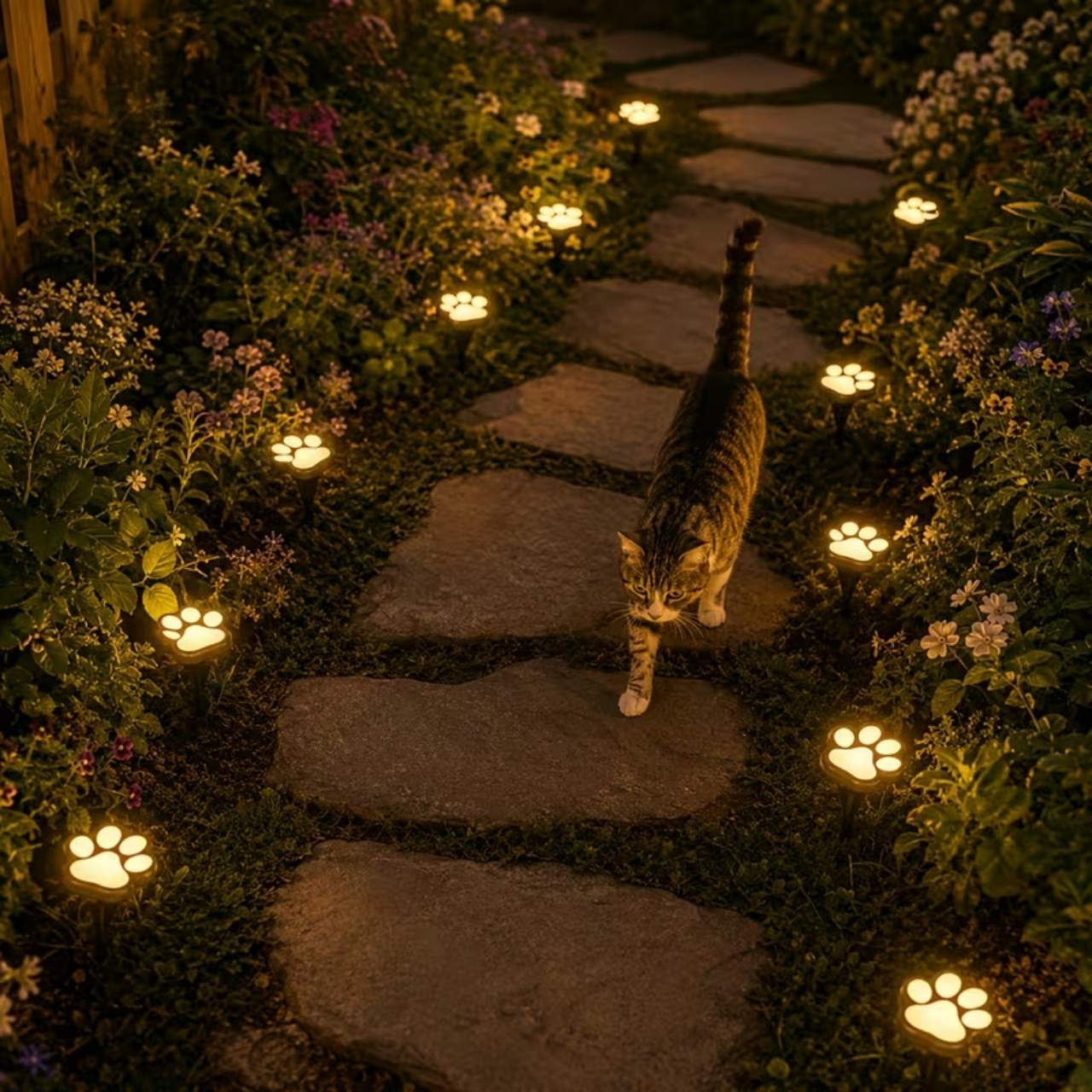 Solarne lampki LED w kształcie łapek, Paws - Image 11