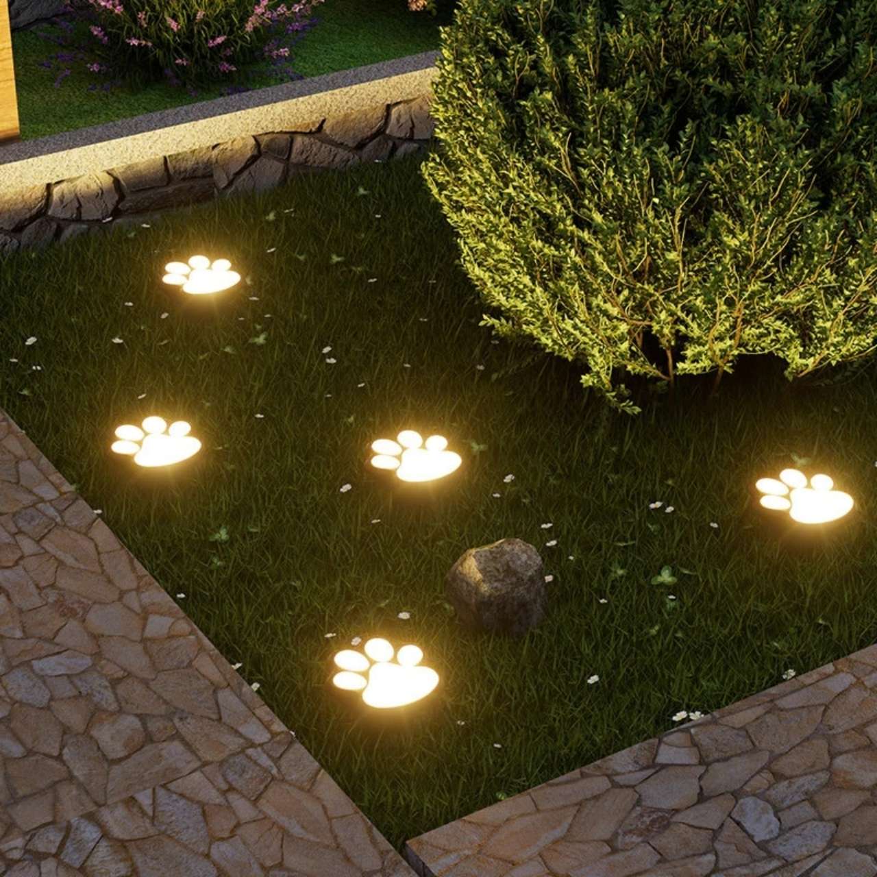 Solarne lampki LED w kształcie łapek, Paws - Image 9