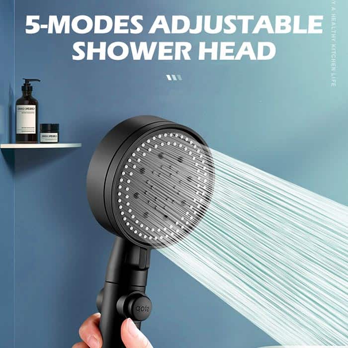 PressureShower, ramię prysznicowe z 5 trybami prysznicowymi (głowica, wąż i uchwyt) - Image 3