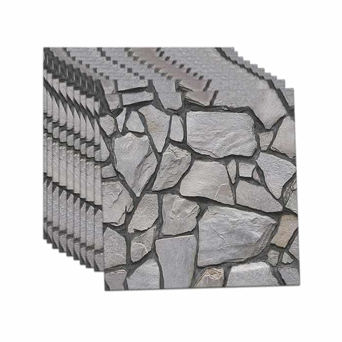 RocksWall, trójwymiarowe naklejki ścienne z efektem kamienia (10 sztuk) - Image 1