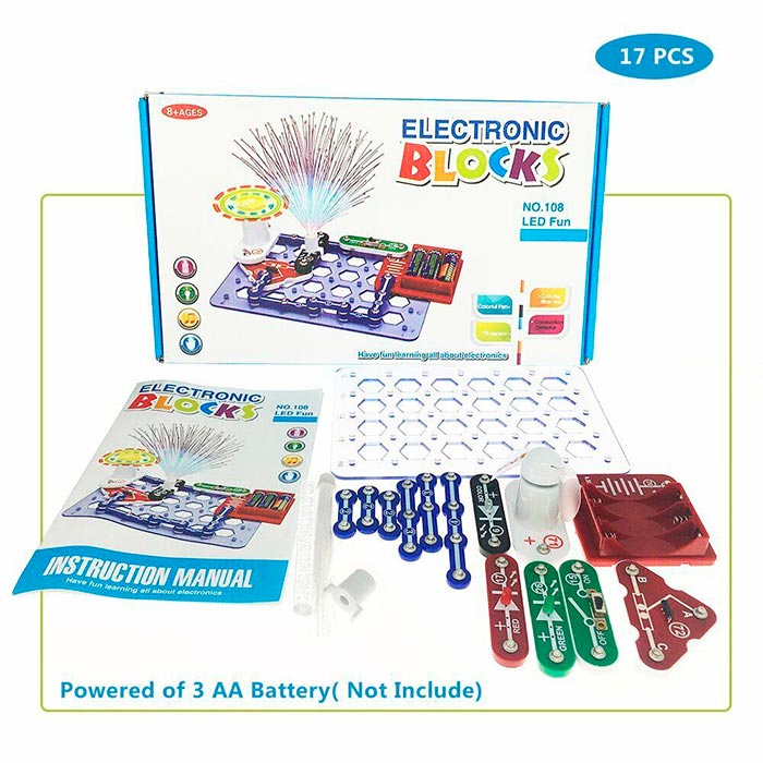 ScienceKit, edukacyjna zabawka, w której dziecko uczy się podstaw elektryczności (17-elementowy zestaw) - Image 2