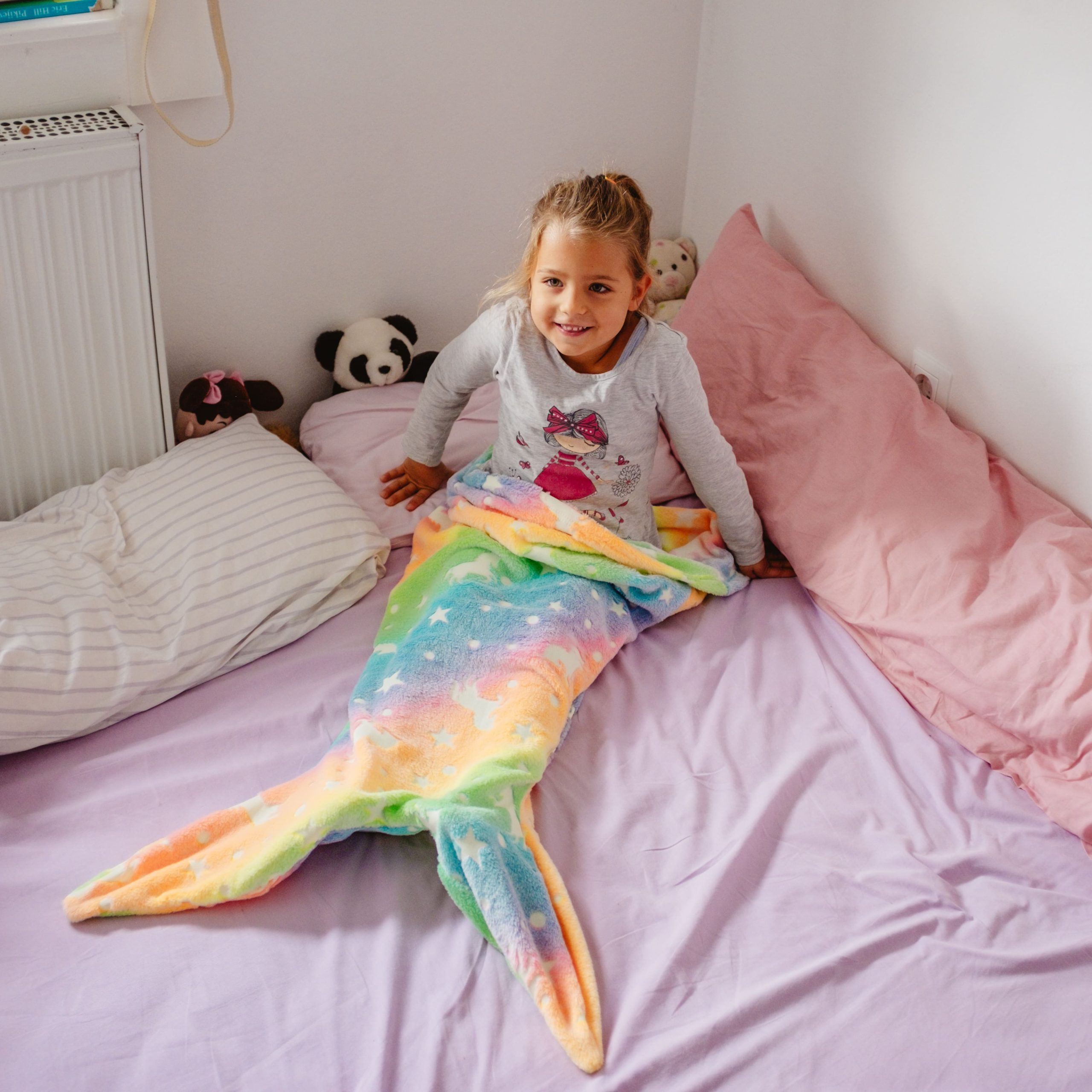 SparkleMermaid, zestaw prezentowy z kocem dla dziewczynki i zestawem do tworzenia diamentów i naklejek GRATIS - Image 5