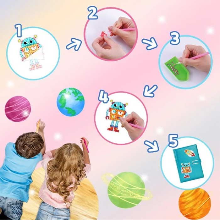 SparkleStickers, kreatywny zestaw do nakładania kolorowych diamentów na naklejki - Image 1