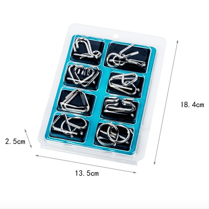 SpiralPuzzle Zestaw 8-częściowych metalowych łamigłówek - Image 2