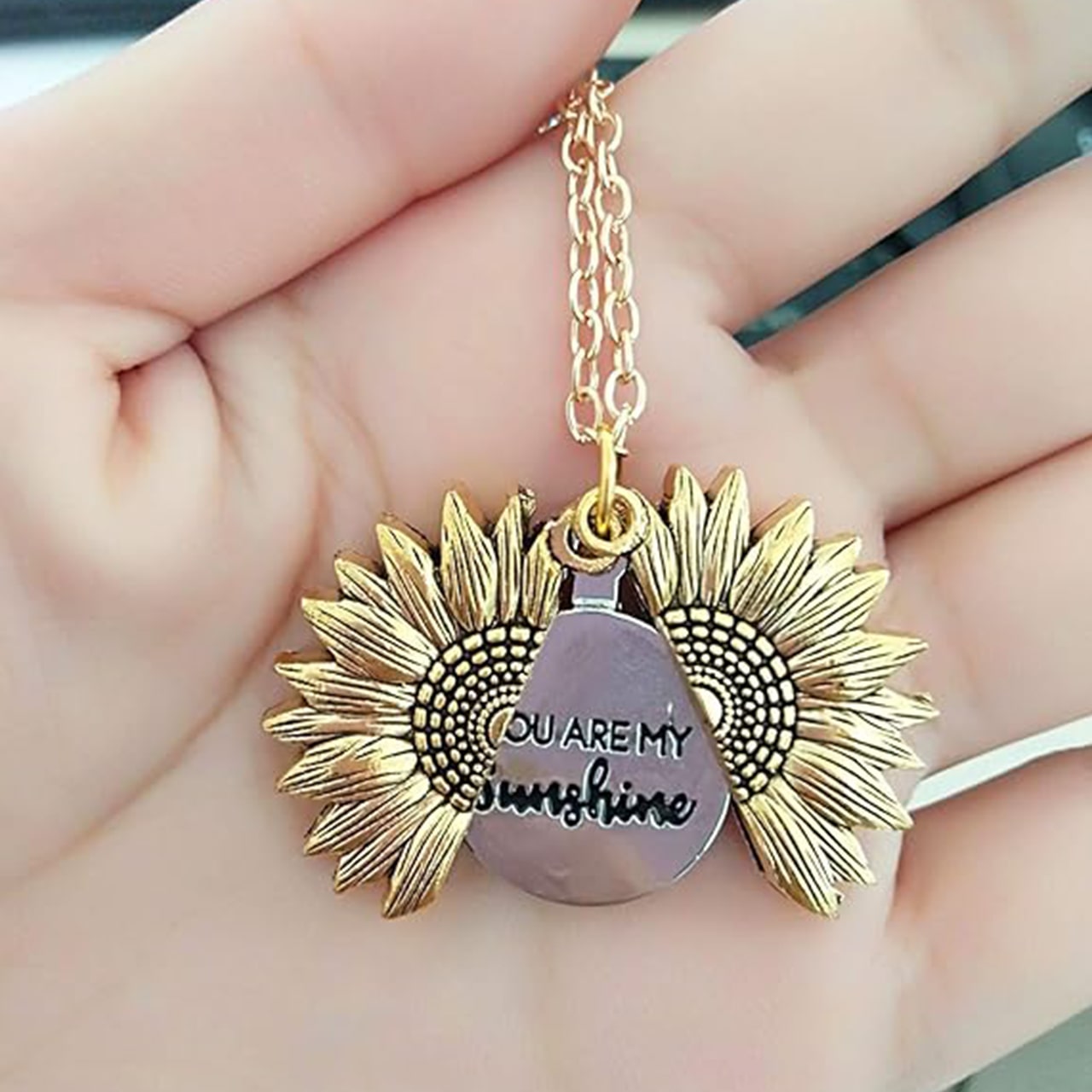 SunNecklace, naszyjnik z motywem słonecznika i uroczą inskrypcją - Image 6