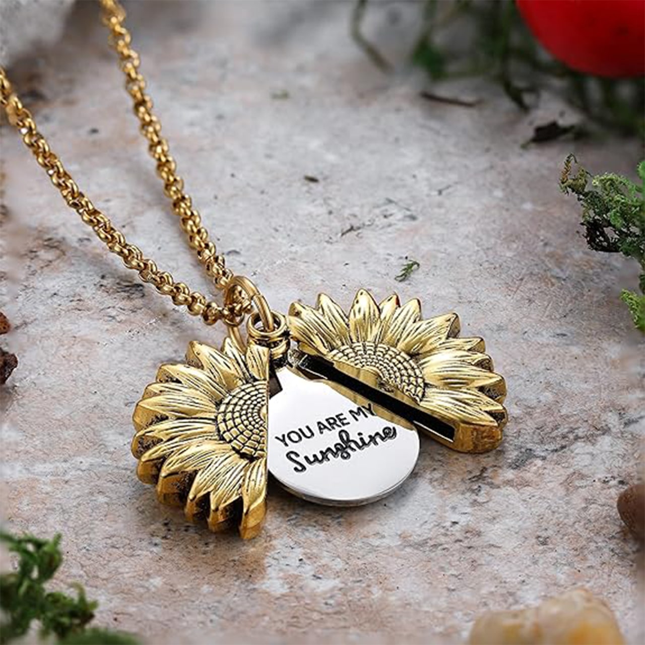 SunNecklace, naszyjnik z motywem słonecznika i uroczą inskrypcją - Image 8