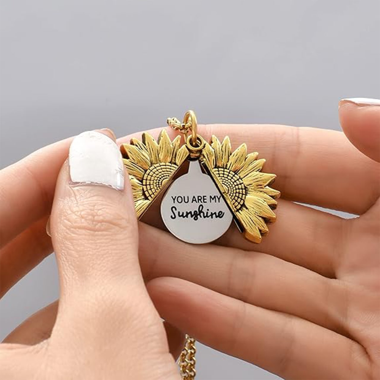 SunNecklace, naszyjnik z motywem słonecznika i uroczą inskrypcją - Image 9