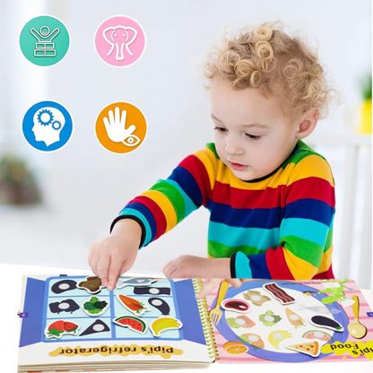 TIHKNJIGA, Interaktywna książka Montessori z naklejkami - Image 5