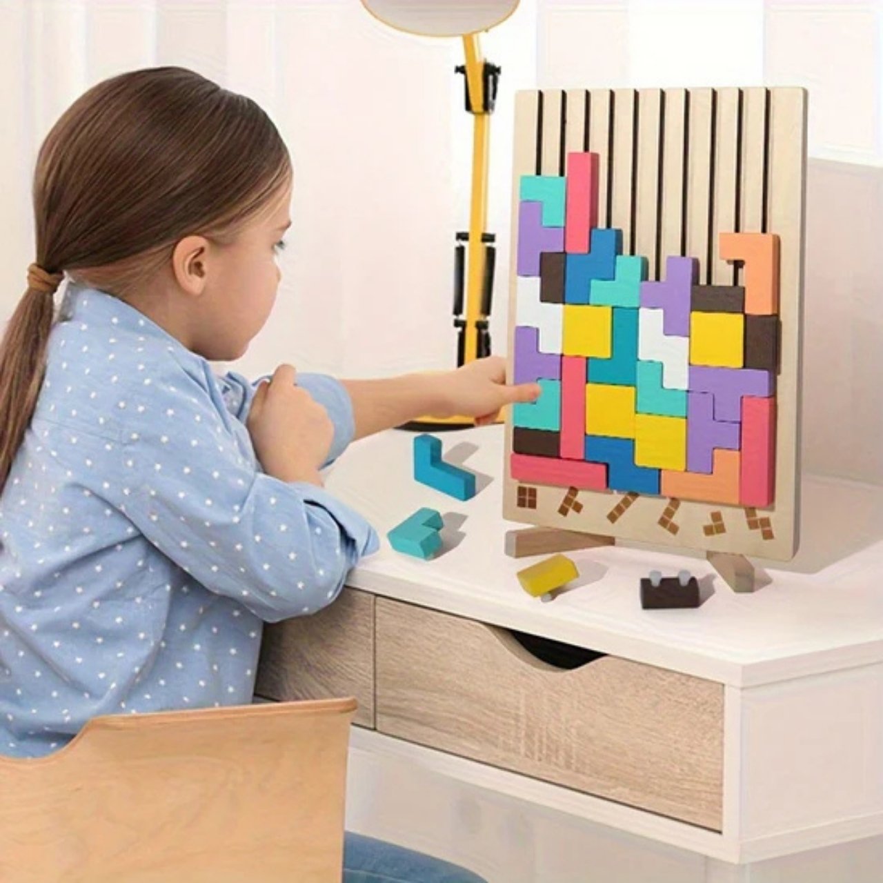 Tetris, drewniana zabawka dydaktyczna - Image 1