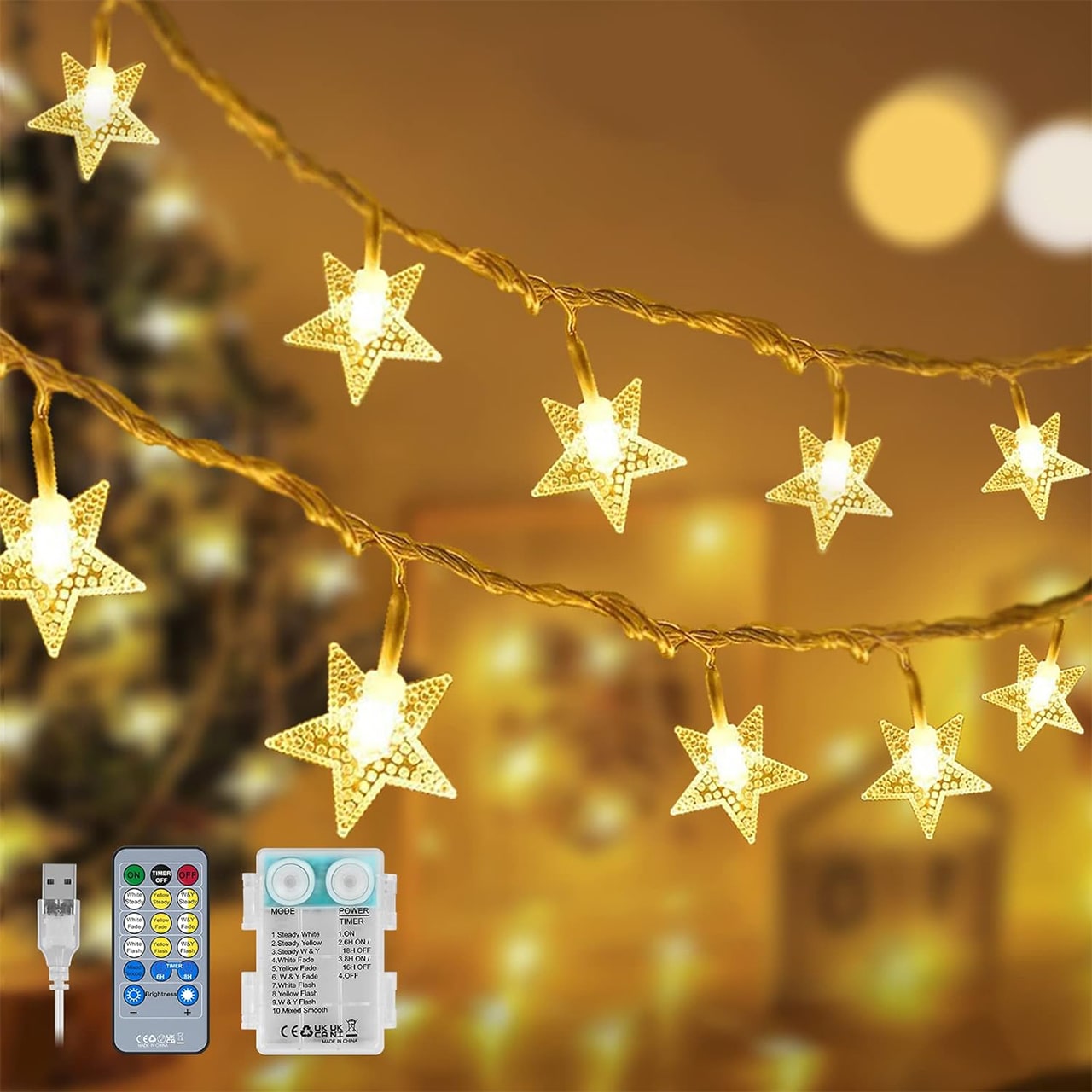 Twinkles, łańcuch świetlny z gwiazdkowymi lampkami (6 m) - Image 4