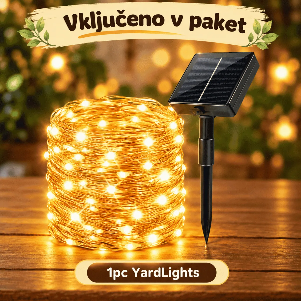 Solarne lampki LED na drucie (12 m), YardLights - Image 1