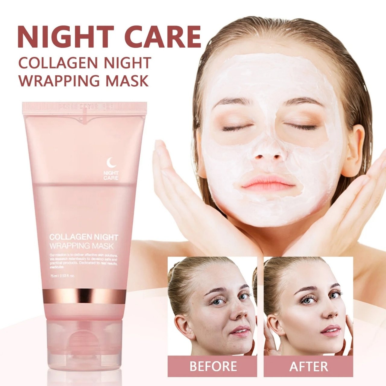 CollagenMask, kolagenowa maska do twarzy na noc typu peel-off (1+1 GRATIS) - Image 5