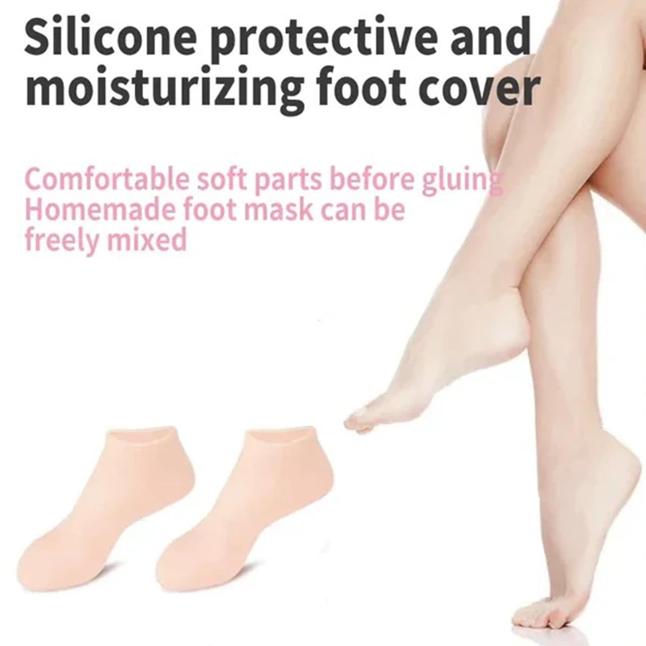MoistMask, nawilżające skarpetki do pielęgnacji stóp z silikonu (1+1 ZA DARMO ) - Image 2