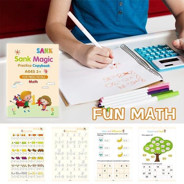 KidBook, 4-częściowy zestaw zeszytów do pisania i rysowania za pomocą Magic Pen, który automatycznie znika po wyschnięciu